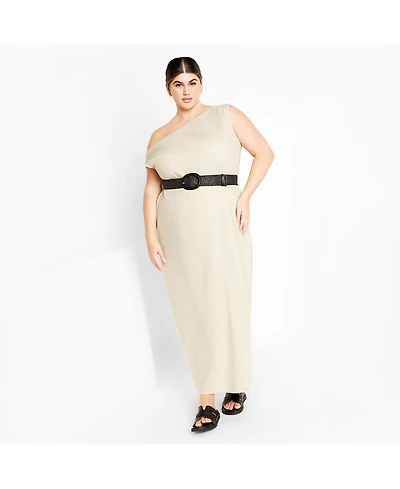 City Chic Women's Millie Linen Maxi Dress