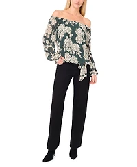 Vince Camuto Women's Floral Off-The-Shoulder Long-Sleeve Blouse