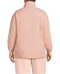 Lands' End Plus RainDefense Serious Sweats Quilted Full Zip Jacket