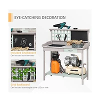 Garden Potting Table with Open Shelves for Easy Access