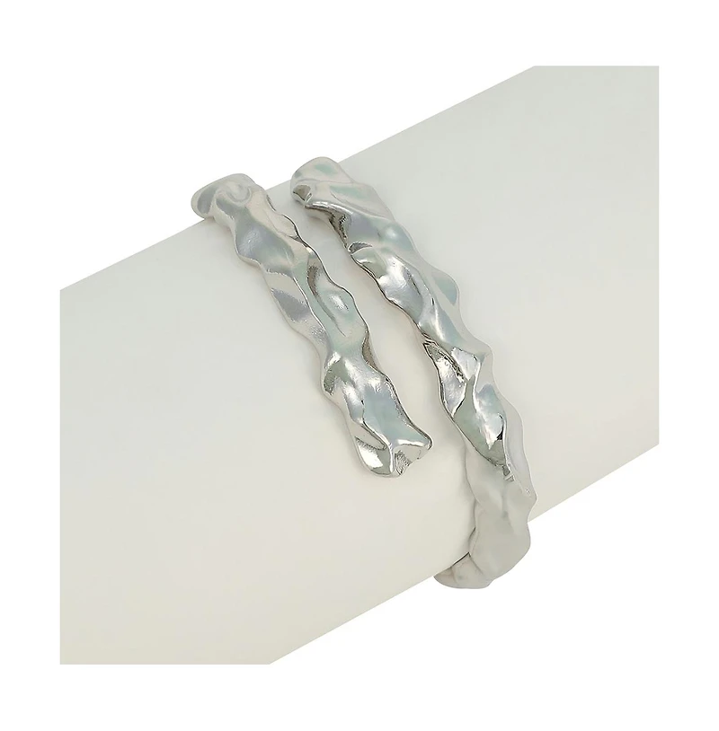 Women's The Crumple-Wrap Cuff Bracelet - Metallic Silver