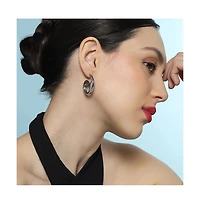 Women's The Mid-Gloss Bolt Hoop Earrings - Chrome Silver