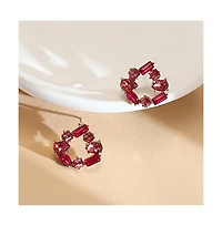 Women's The Crystal-Teardrop Stud Earrings - Fuchsia Pink