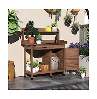 Slickblue Outdoor Garden Workbench with Storage Shelves.