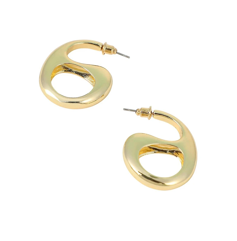 Women's The Mid-Gloss Bolt Hoop Earrings - California Gold