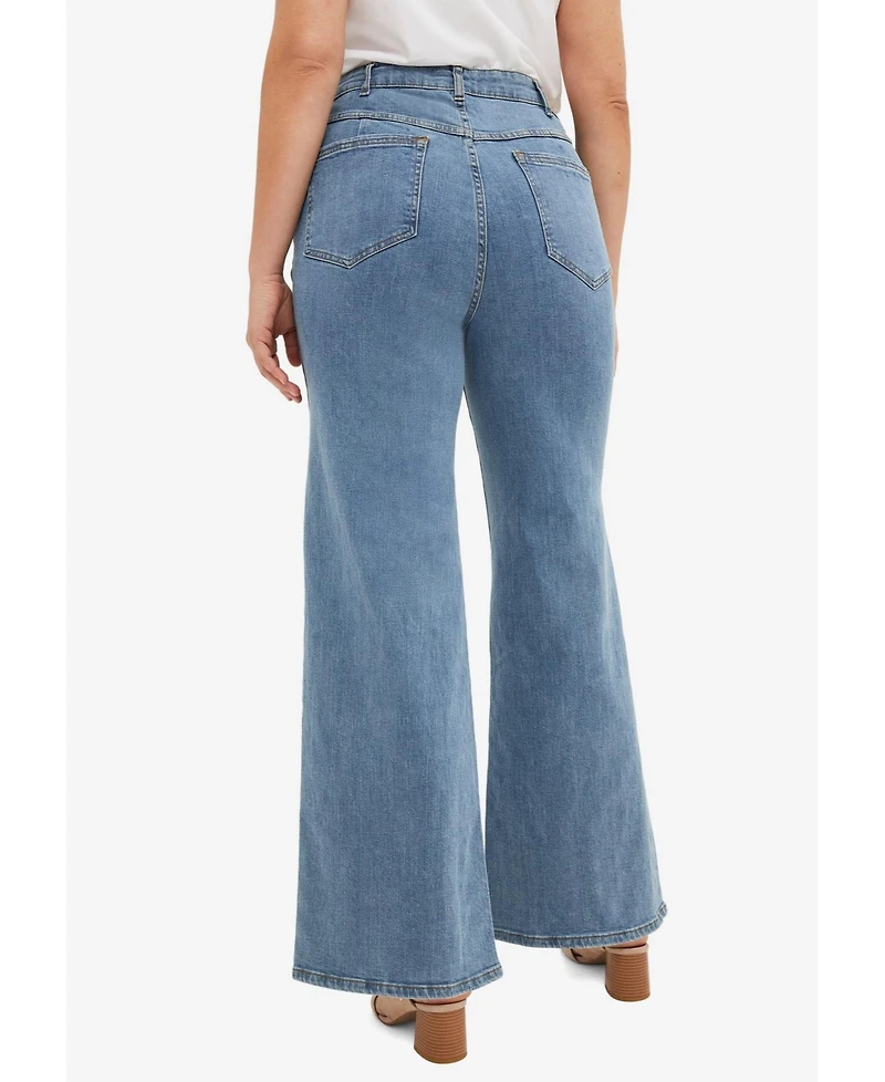 ellos Women's 5-Pocket Wide Leg Jeans