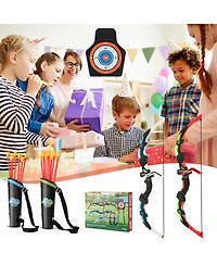 Sugift Youth Archery Bow Set with Led Light Up Bow and 20 Suction Cup Arrows for Kids