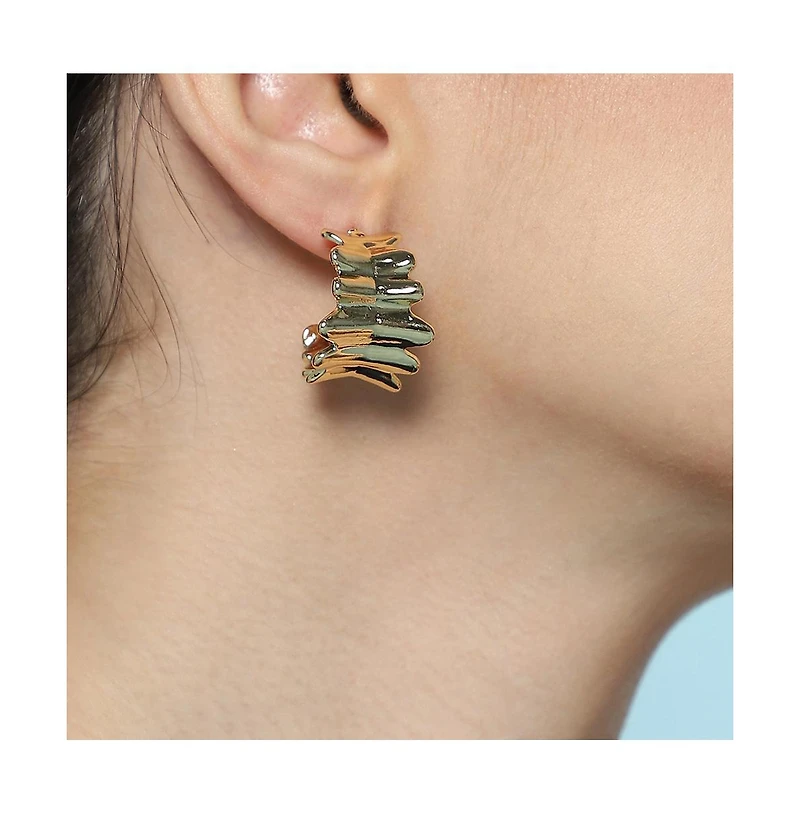 Women's The Ripple Hoop Earrings - California Gold