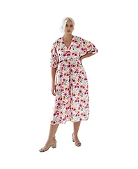 ellos Women's Blouson Sleeve Empire Midi Dress