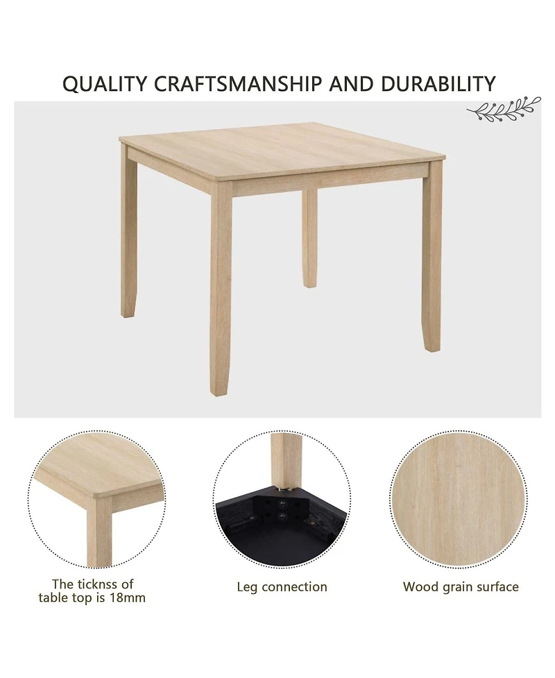 Maison Boucle 5-Piece Dining Table Set for 4, Small Kitchen Table and Chairs Set, Modern Wooden Dining Set for Apartment or Breakfast Nook-Maison Bouc