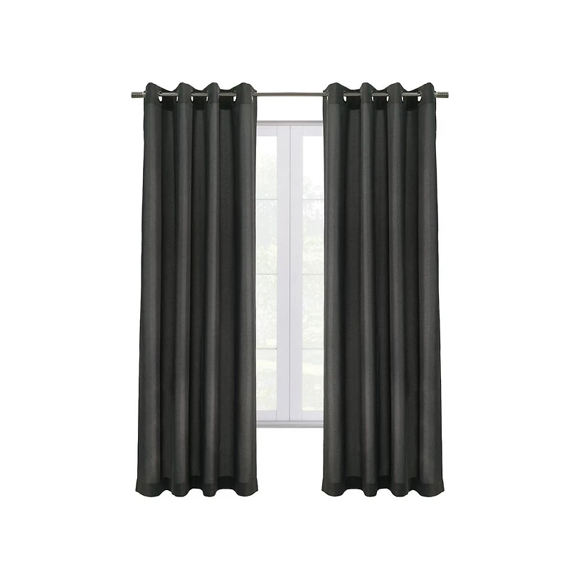 Thermaplus Edison Grommet Premium Quality Blackout Curtains Panel for Bedroom 52" x 108" Charcoal