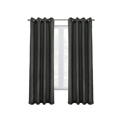 Thermaplus Edison Grommet Premium Quality Blackout Curtains Panel for Bedroom 52" x 108" Charcoal