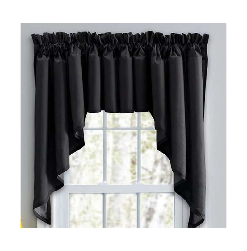 Ellis Curtain Stacey Lined 3" Rod Pocket High Quality Fabric Solid Color Window Swag Set 126"x36