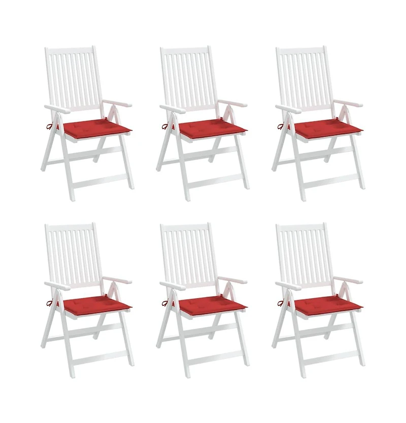 vidaXL Chair Cushion Set of 6 Red Oxford fabric