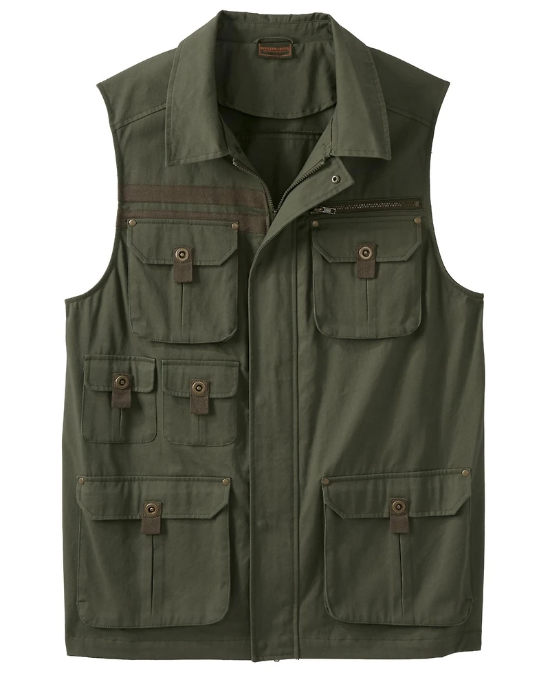 Boulder Creek by KingSize Men's Big & Tall 9 Pocket Twill Utility Vest
