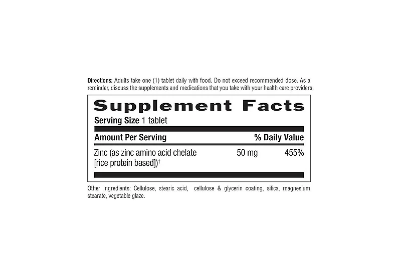 Country Life Zinc (Amino Acid Chelate) ,50 Mg ,100 Tabs