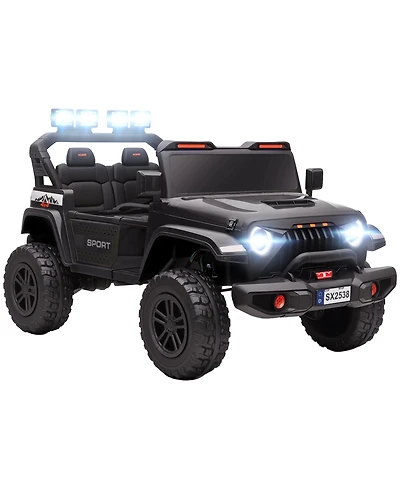 Qaba 24V Ride on Truck Car with 2-Seater, Electric 4 Motors,