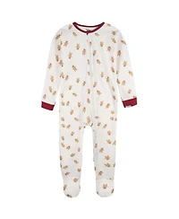 Gerber Toddler Neutral 2-Piece Snug Fitting Footed Pajamas, Gingerbread People