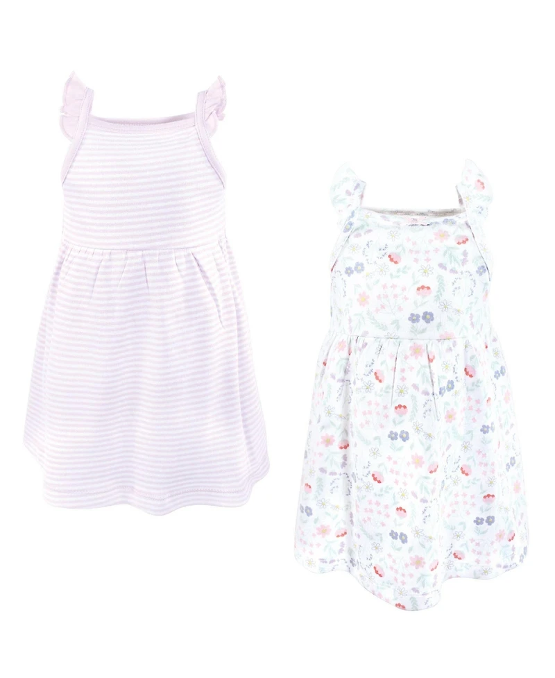 Hudson Baby Toddler Girls Cotton Dresses, Lilac Garden