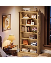 Tribesigns 6-Tier Kitchen Pantry, 75-Inch Tall Pantry Cabinet, Large Freestanding Storage Shelves, Wood Pantry Organizer