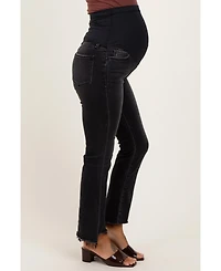 Pinkblush Maternity Washed Raw Hem Crop Flare Jeans