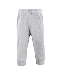 Hudson Baby Toddler Girls Cotton Pants and Leggings, Navy Dot Pink Stripe