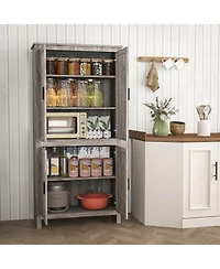Homcom 64" Freesding Kitchen Pantry Food Storage Cabinet w/ Shelves,