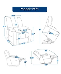 Mondawe Large Power Lift Recliner Chair with Massage and Heat for Elderly