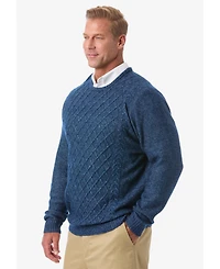 KingSize Big & Tall Soft Cable Knit Crewneck Sweater