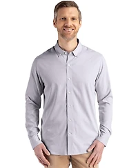 Cutter & Buck Men's Pinstripe Long Sleeve Dress Shirt