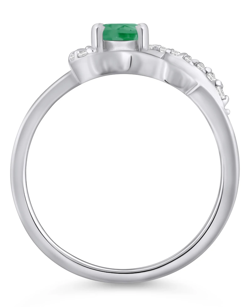 Macy's Gemstone and Diamond Ring (1/6 ct. t.w.) 10k White Gold (also Yellow Gold)