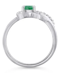 Macy's Gemstone and Diamond Ring (1/6 ct. t.w.) 10k White Gold (also Yellow Gold)