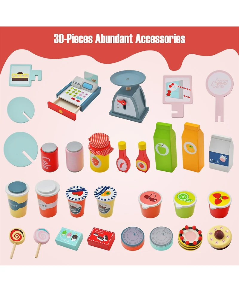 Sugift Toy Cart Play Set with Pos Machine and Lovely Scale