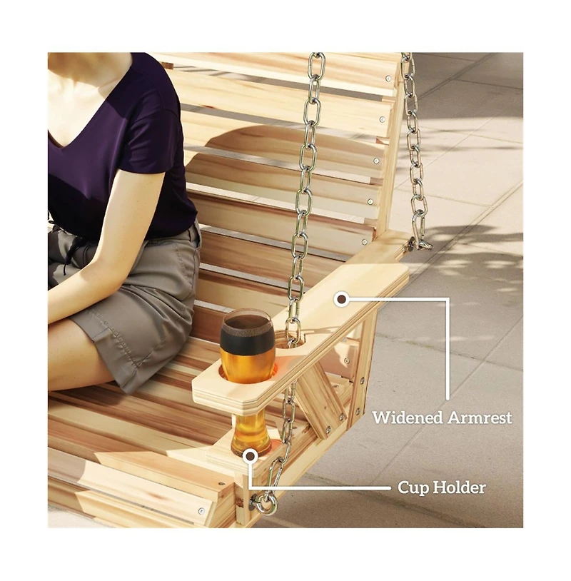 Slickblue All-Weather Patio Swing for Porch, Garden, or Deck