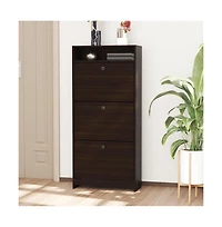 Slickblue Shoe Storage Cabinet with Drawers and Adjustable Design