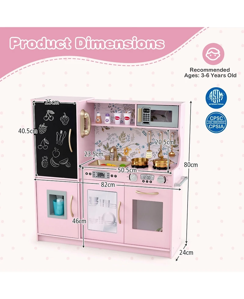 Sugift Toddler Pretend Play Kitchen for Boys and Girls 3-6 Years