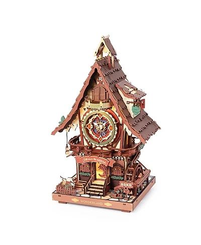 Robotime 3D Puzzles Cuckoo Clock Mechanical 3D Wooden Puzzle, Unique Holiday Gifts, Decorative Ornaments for Adult Kid, Multicolored, 6.7"8.3