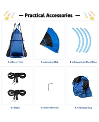 Sugift 2-in-1 40 Inch Kids Hanging Chair Detachable Swing Tent Set-Blue