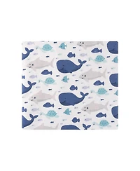 Hudson Baby Cotton Flannel Receiving Blankets 4-Pack, Sea Friends