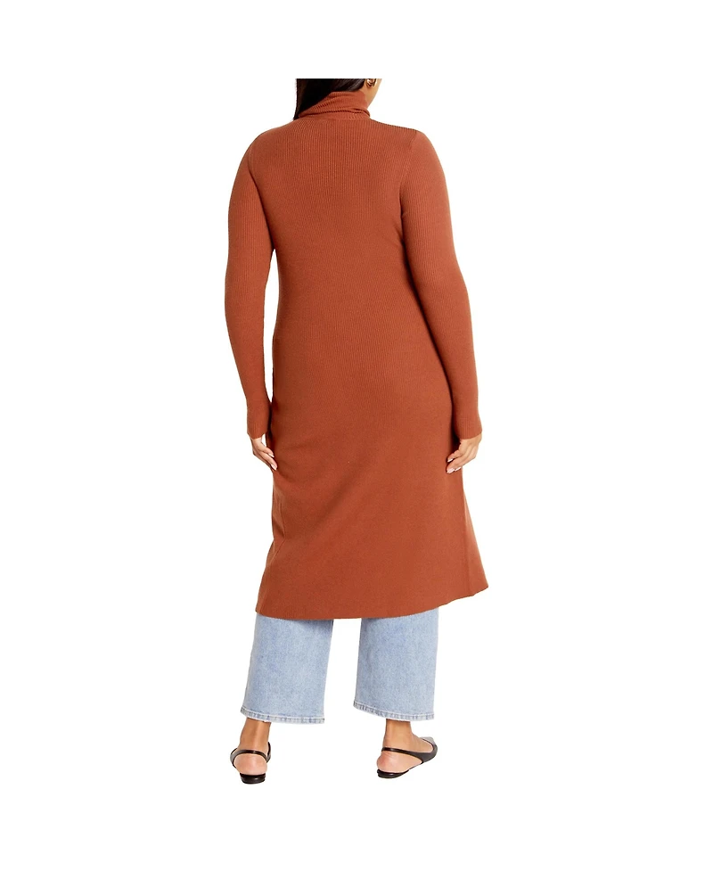 City Chic Women's Longline Split Sweater