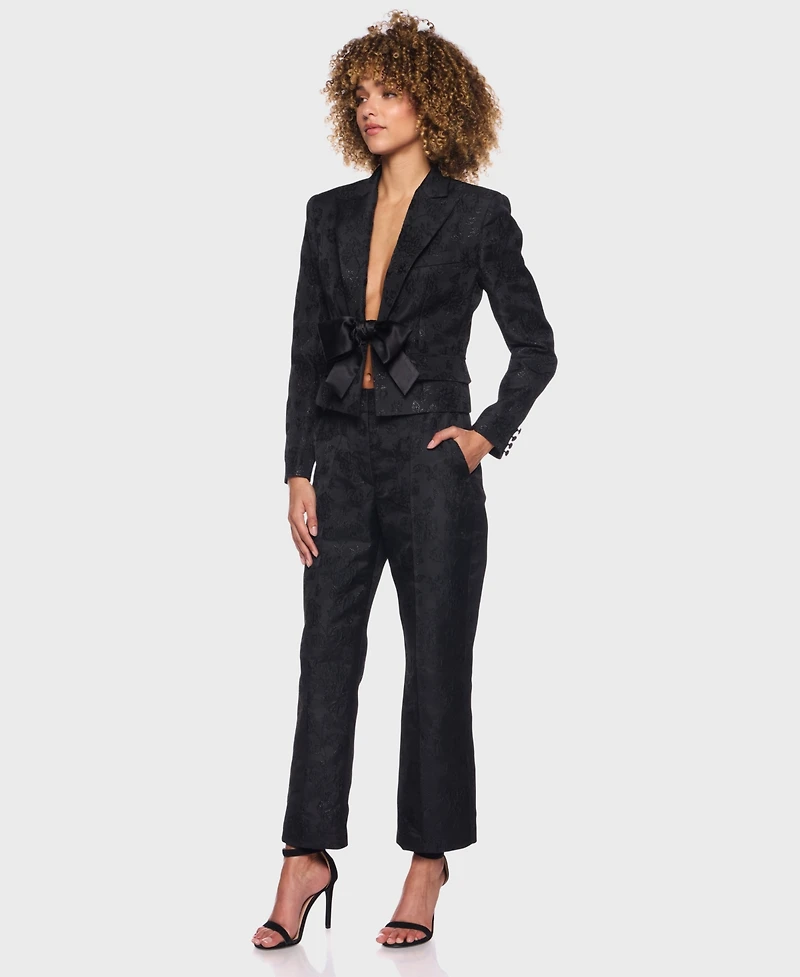 Alex & Sophia Women's High-Rise Jacquard Pants