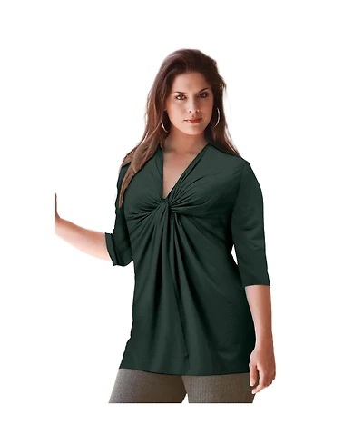 ellos Women's Twisted Knot-Front Tunic