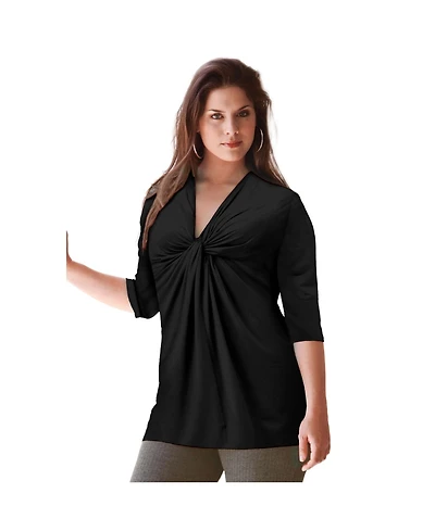 ellos Women's Twisted Knot-Front Tunic