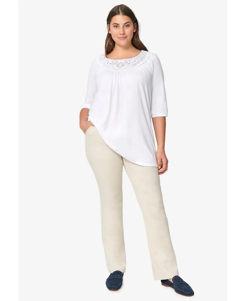 ellos Women's Crochet Trim Tunic