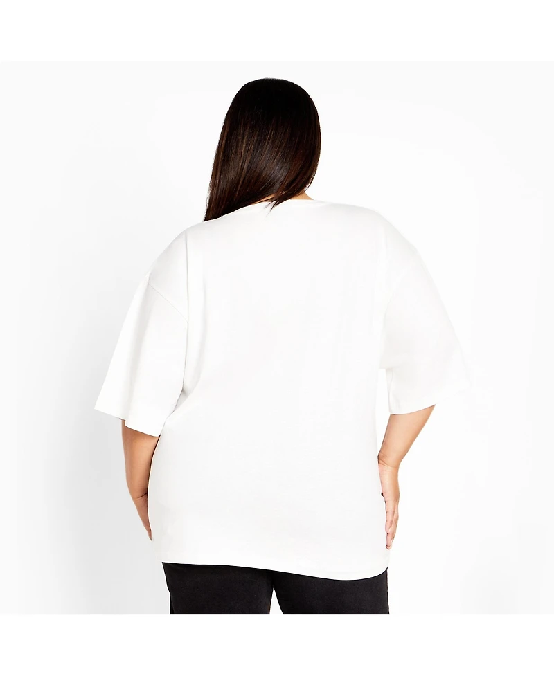 City Chic Women's Oversized Angels Tee