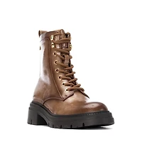 Women's Patent Leather Combat Booties By Xti