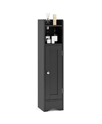 Slickblue Slim Floor Bathroom Cabinet with 1 Door and Shelves