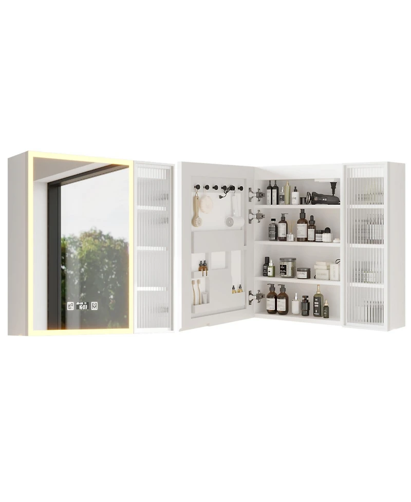Slickblue Led Bathroom Cabinet with 8 Shelves and Smart Display