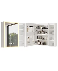 Slickblue Led Bathroom Cabinet with 8 Shelves and Smart Display