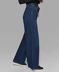 Karl Lagerfeld Paris Women's Denim Wide-Leg Jeans